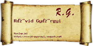 Rövid Györgyi névjegykártya