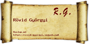 Rövid Györgyi névjegykártya